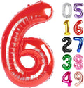 Red Number 6 Balloon 40 Inch, 6th Birthday Party Decorations for Children, Giant 6 Foil Balloon for Party Supplies