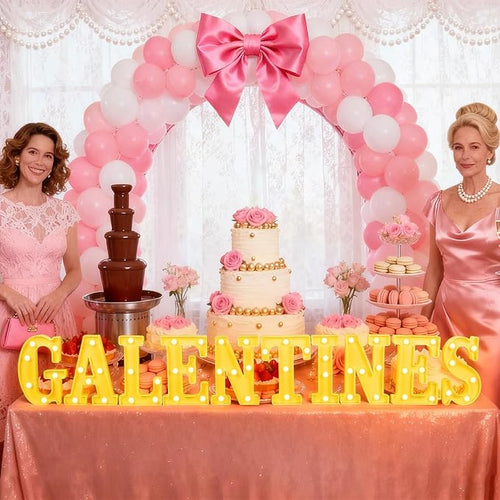 10 Pcs Galentine's Day Decorations 8.3 Inch Large LED Letter Lights Party Decor Table Centerpiece Battery Powered Galentines Day Table Decorations for Party Decor Gift