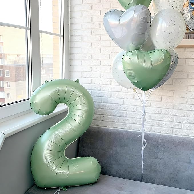 40" Olive green Number Balloons Helium Foil Mylar Balloon Birthday Party banquet Decoration Digital 2