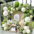 Green Balloon Arch Kit Double Stuffed Olive Dusty Sage Green White Balloons Pastel White Avocado Balloon Garland For Baby Shower Birthday Bridal Shower Wedding Woodland Wild One Party Decoration