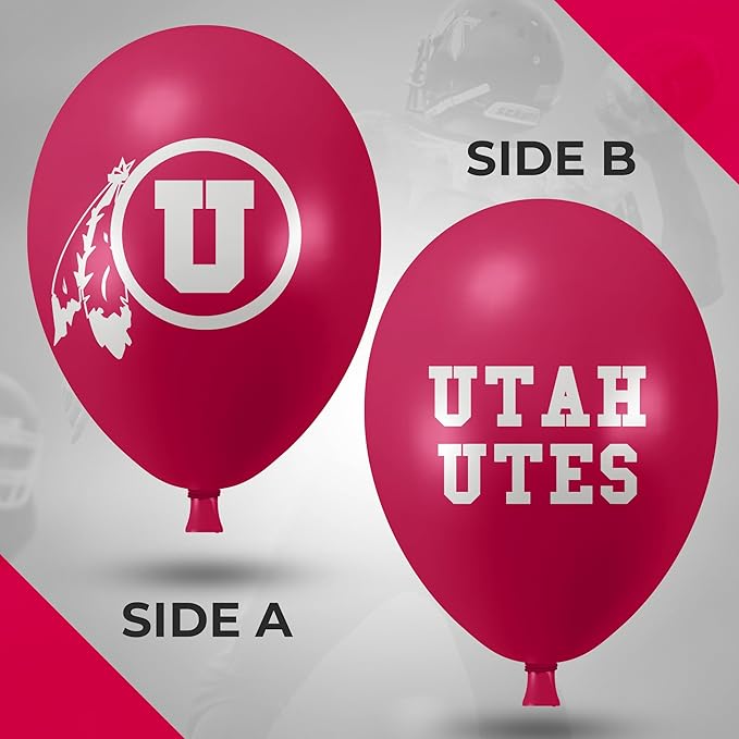 Utah Utes Balloons 10 Pack 11" Official Licensed Logos, Helium Quality Latex Balloons, Perfect for College Football Team Celebration, Decorated Front and Back by Westrick