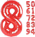 Red 8 Balloon, Number Balloon 40 Inch, Red Birthday Decorations, 8 18 28 38 80 Birthday Balloons, 8th Party Supplies, Number 8 Balloon