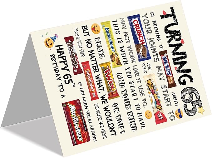Funny 65th Birthday Card for Women Men, Happy 65th Birthday Gifts Him Her, Unique 65th Bday Decorations Ideas for Parents