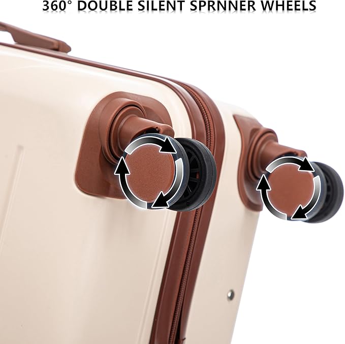 Merax 3 Piece ABS Hardshell Luggage Sets Spinner Wheel Suitcase Suit Case