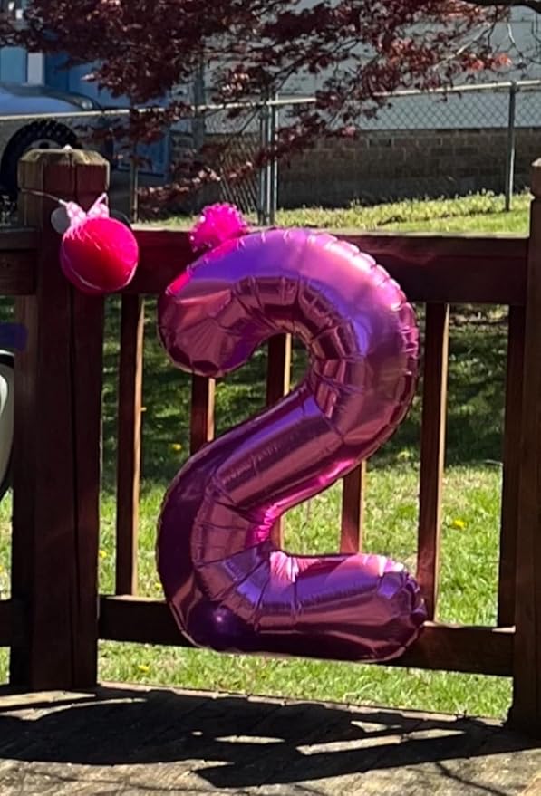 Balloon Numbers 40 Inch 5 Ballon for 5th Birthday Decorations, 15 25 35 50 Big Rose Purple Number Balloons for Wedding Photo Shoot Party Decor