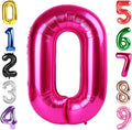40 Inch Hot Pink Number 0 Balloon, Giant Number 0 Balloons for 10th 20th 30th 40th Birthday Decorations, Party Supplies for Baby Boy Girl, Hot Pink Party Decor
