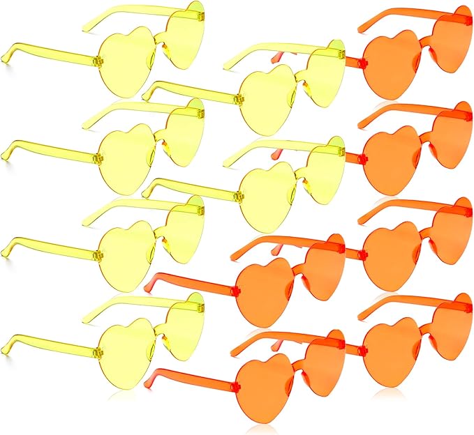 Heart Sunglasses 2 Pairs Heart Shaped Sunglasses Womens Heart Glasses Rave Sunglasses for Women Party Favors