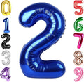 40 Inch Night Blue Number 2 Balloon, Giant 2 Number Balloons for 2nd Birthday Decorations, Party Supplies for Baby Boy Girl, Night Blue Party Decor