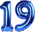 40 Inch Navy blue Number 19 Digital Balloon,Jumbo Mylar Foil Helium Balloon for 19 Balloons for Birthday Party,Wedding Anniversary Party Decorations