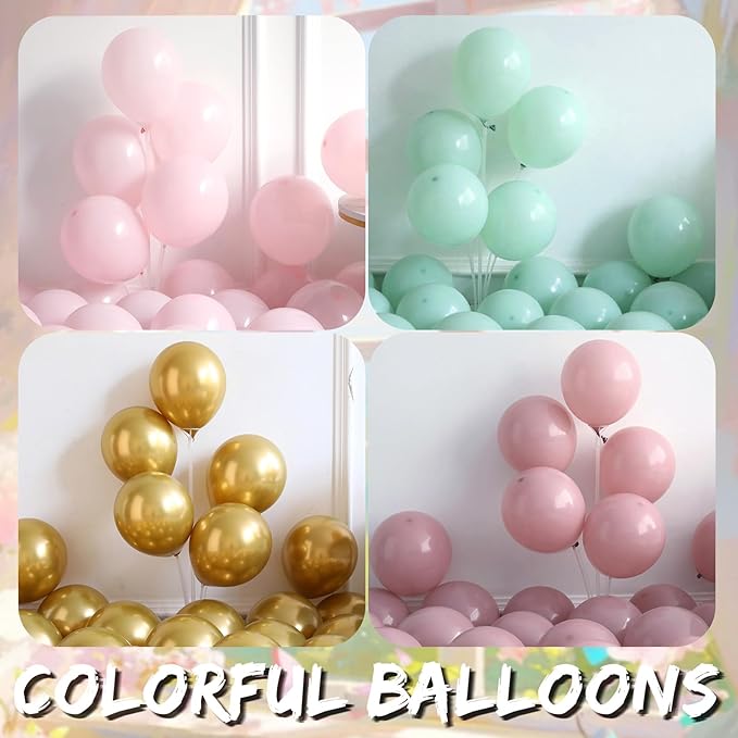 Spring Butterfly Balloon Arch Kit,137Pcs Pastel Pink Green Gold Balloon Garland with 3D Stickers,Big Butterfly Foil Balloon for Girls Fairy Birthday Bridal Baby Shower Tea Party Decoration