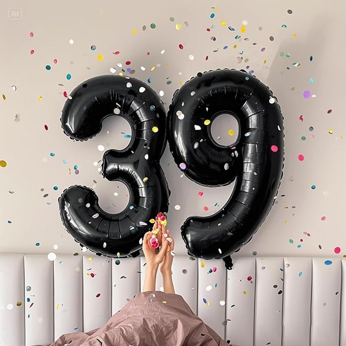 40 Inch Black Number 60 Digital Balloon,Jumbo Mylar Foil Helium Balloon for 60 Balloons for Birthday Party,Wedding Anniversary Party Decorations