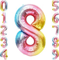 Rainbow Number Balloons Birthday Balloons - Giant Number 8 Balloon 40 inch, Numbers Balloon Birthday Decorations, Rainbow Party Supplies for Baby Shower