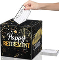 Funrous 51 Pcs Retirement Card Box Advice & Well Wishes Cards for Women Men Happy Retirement Party Decorations Going Away Party Favors(Black and Gold)