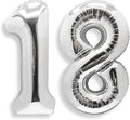 AULE 40 Inch Jumbo Silver Foil Mylar Number Balloons for Boy Girl 18th Birthday Party Decorations 18 Years Old Anniversary Party Supplies