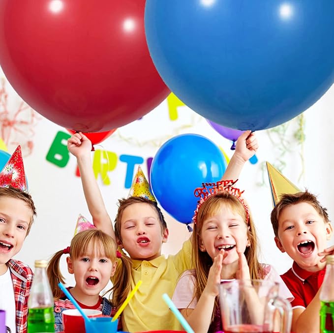 15pcs 24 Inch Balloons Large Assorted Balloons Thick Latex Heavy Duty Balloon Round Big Giant Globos Grandes Huge XXL Jumbo stuffing Colorful Ballons Wedding Birthday Rainbow Party Decorations