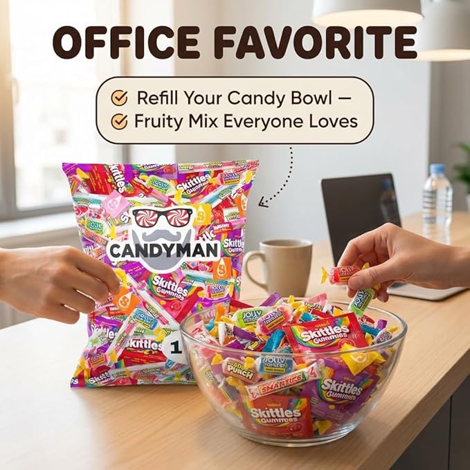 CANDYMAN Candy Mix Variety Pack, 1 lb Assorted Bulk Candy Individually Wrapped for Party Favors, Goodie Bags, Pinata Stuffers, Easter