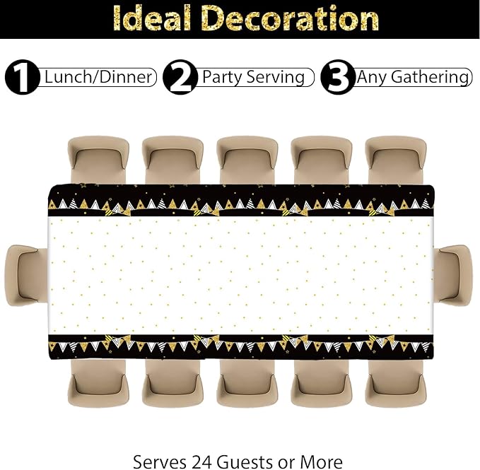 Happy Retirement Party Supplies Serves 24 Black and Gold Retirement Party Paper Plates Napkins Retirement Tablecloth Set Tableware Kit for Men Women Say Goodbye Party