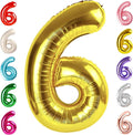 Number 6 Balloon 40 Inch, 6th Birthday Balloon for Boy Girl, Gold 16 60 61 65 Numbers Balloons Birthday Party Wedding Events Decorations