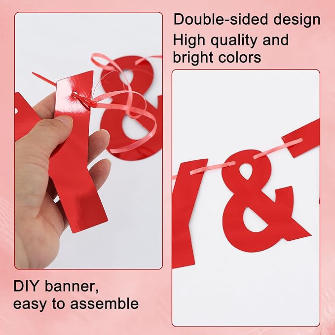 BEISHIDA 116 PCS A-Z DIY Letter Banner Kit Make Your Own Banner Double-sided Red Including 111 Letters and Numbers 3 Rope and 9 Threading Device,Customized for Birthday Graduation Anniversary Decor