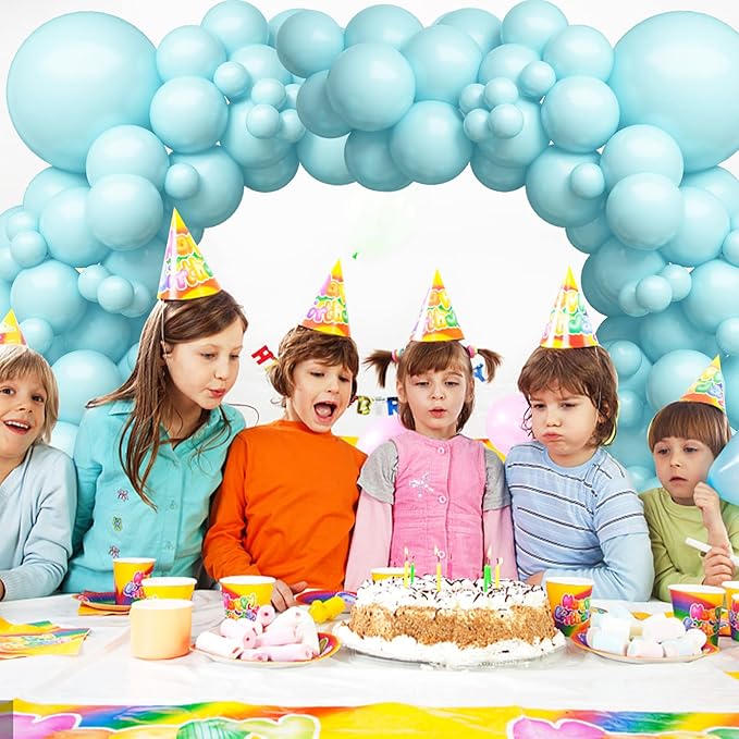 Pastel Teal Blue Balloons Garland Kit 92pcs Mint Blue Latex Balloon 5/10/12/18inch Helium Balloons for Birthday Party Decorations Baby Shower Wedding