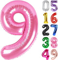 Pink Number 9 Balloon 40 Inch, 9th Birthday Party Decorations for Children, Giant 9 Foil Balloon for Party Supplies