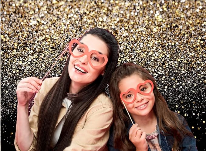 CYLYH 10X10ft Glitter Backdrop Golden Spots Backdrop Vintage Astract Glitter Background Wedding Adult Baby Children Party Decor D417,Gold