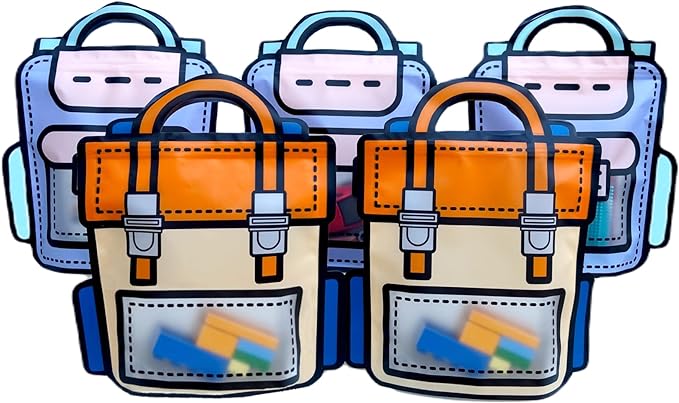 Trendybag Orange&Purple Top-handle Party Goodie bags, Grip n’ Seal 20 Pcs Birthday bags with Stand-up Bottom (Small, Mixed Color)
