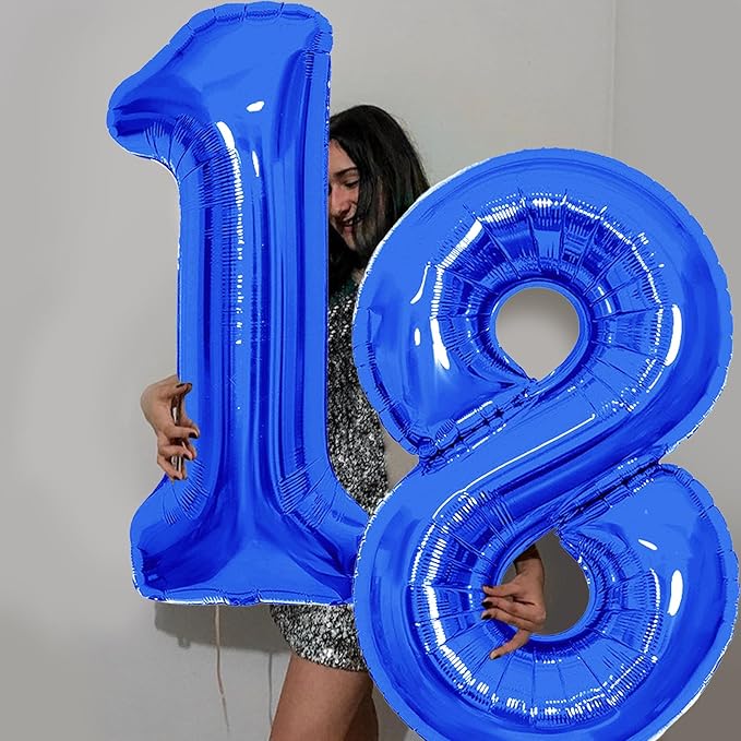 Number Balloons Navy Blue Balloons - Giant Number 10 Balloon, 10 20 30 40 50 Numbers Balloon Birthday Decorations, Blue Party Supplies for Boy Men