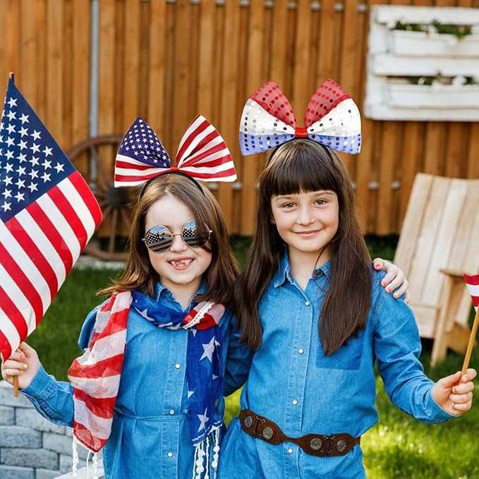 4th of July Headbands Patriotic Headband USA Flag Head Boppers Headwears for Independence Day Party Favors