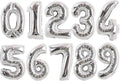 TONIFUL 16 Inch Number Silver 0-9 Mylar Foil Balloons 10 Pcs Custom digitalal Balloons for 2026 New Year Eve Birthday Party Engagement Graduations Anniversary Baby Shower
