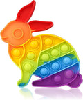 Fidget Toys for Kids Girls Boys,Easter Rainbow Bunny Push Bubble Sensory Toy Toddler Adult Stress Relief Silicone Autism Fidgets Birthday Gifts for Travel Cars Classroom Party Favors Office