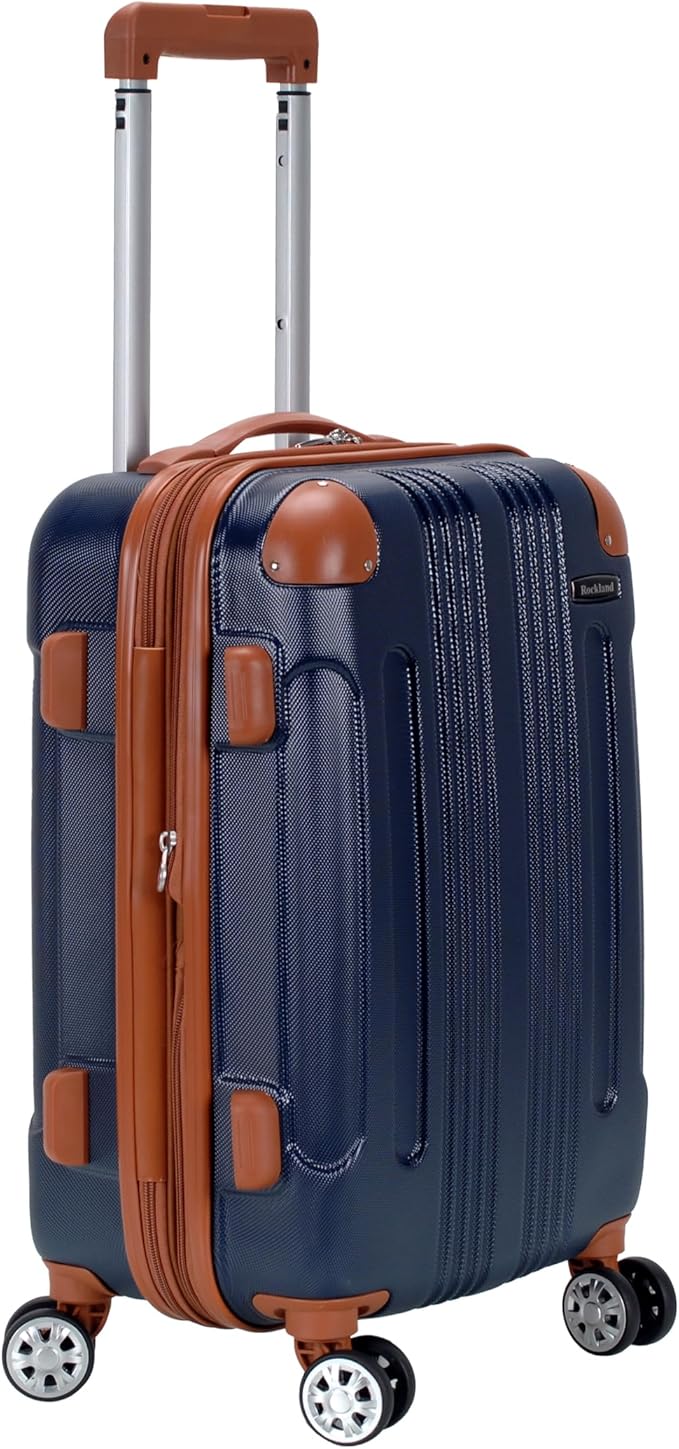 Rockland London Hardside Spinner Wheel Luggage, Carry-On 20", Navy