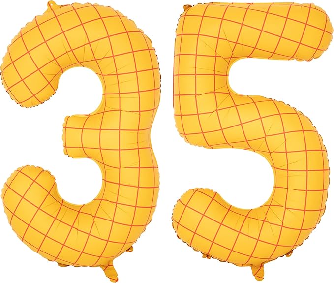 40-Inch Large Number Balloon Toy Inspired Story Matte Yellow Birthday Balloon Western Rodeo Party Supplies Boy Girl Story Anniversary Kids Birthday Party Cowboy Farm Themed Baby Welcome Decorations
