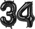 40 Inch Black Number 34 Digital Balloon,Jumbo Mylar Foil Helium Balloon for 34 Balloons for Birthday Party,Wedding Anniversary Party Decorations