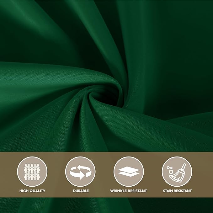 sancua 120 Inch Round Tablecloth, 8 Pack Hunter Green - Circle Polyester Fabric Table Cloth for Chiristmas Party Reception Banquet Birthday, Washable Formal Table Cover (Fit 48-96 Inch Tables)