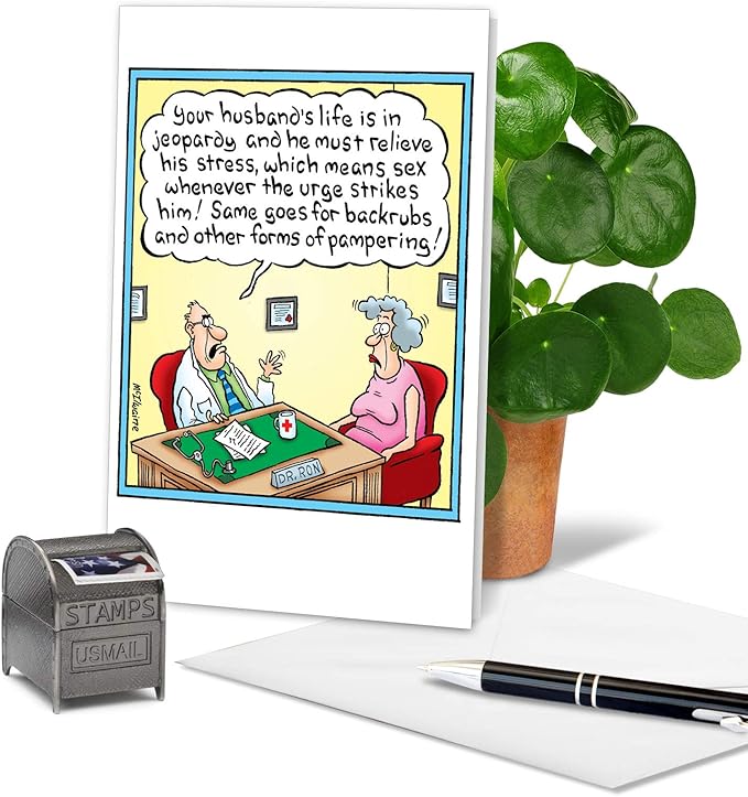 NobleWorks Hilarious Birthday Greeting Card with 5 x 7 Inch Envelope (1 Card) BdayGoing to Die Randy McIlwaine Birthday Cartoon 8547Z