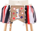 Red White and Blue High Chair Banner - 4th of July & Birthday Patriotic 1st Birthday Party Supplies, Independence Day Decorations