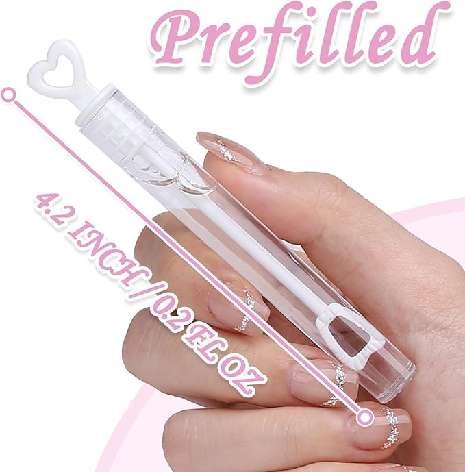 32Pcs Wedding Bubble Wands Bulk(White Heart Top), Mini Bubble Party Favors, Valentine's Day, Anniversary Supplies, Wedding Send Off, Gift Box Decoration, Goody Bag Stuffers Filler for Couple Guest Kid
