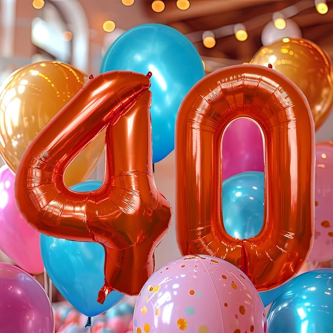 40 Inch Large Red Number Celebration and Decoration Balloon for Birthday Parties, Graduations, Anniversaries, Weddings, Photo Shoots, Special Events - Helium Foil Mylar (Red Number 40)