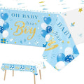 Tevxj 3 Pack Baby Shower Tablecloths Plastic Blue Baby Boy Shower Decorations Gender Reveal Party It's A Boy Table Covers for Baby Boy Birthday Shower Party Supplies, 54 x 108 Inch