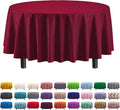 Exquisite Party Solids 6-Pack Premium Plastic Tablecloth 84in. Round Plastic Table Cover - Burgundy