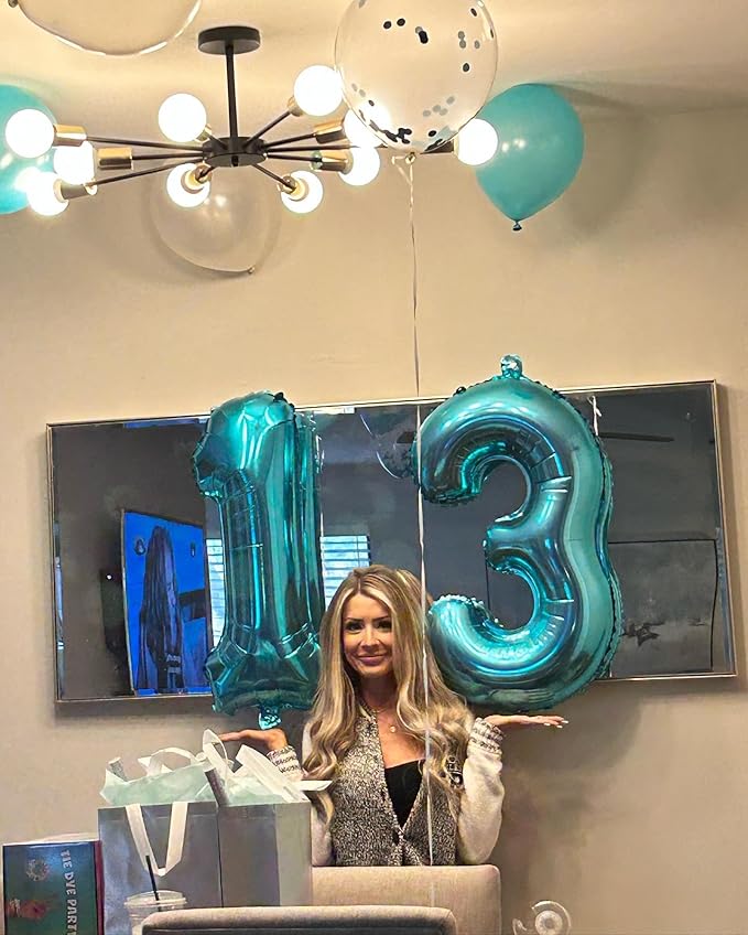 Light Blue Number 9 Balloon 40 Inch, 9 Balloon Number, 9th Birthday Decorations, Light Blue Party Supplies for Boys Girls