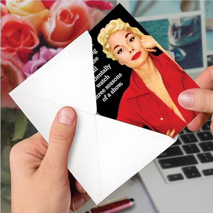 NobleWorks - 1 Funny Vintage Birthday Card - Hilarious Retro Greeting, Grown-Up Humor for Happy Birthdays - Three Seasons C9368BDG