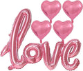 5 Pcs Pink Heart Shaped Balloons Pink Love Valentine Balloons for Valentines Day Bridal Shower Wedding Party Decorations
