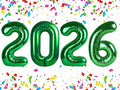 40 Inch Dark Green Balloons 2026, New Years Eve Decorations Foil Balloons 2026 Set, Green Class of 2026 Balloons Party Supplies