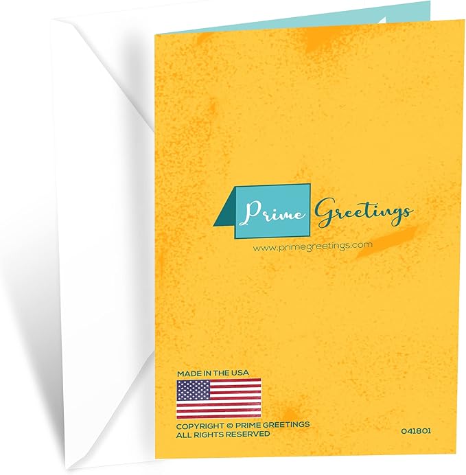 Prime Greetings Funny 18th Birthday Card, Made in America, Eco-Friendly, Thick Card Stock with Premium Envelope 5in x 7.75in, Packaged in Protective Mailer