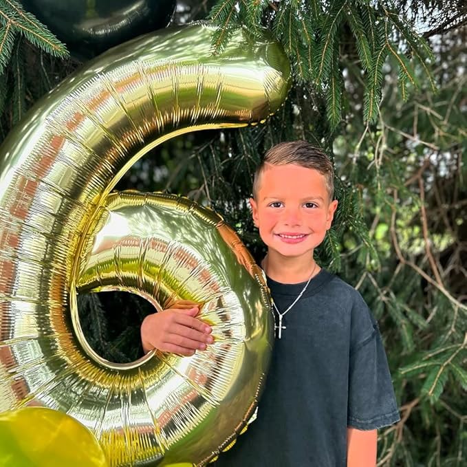 Champagne Gold 6 Balloon, Number Balloons 40 Inch, Light Gold 6th Balloons for Birthday Decorations, Light Gold Party Supplies 6 Birthday Balloon, Number 6 Balloon