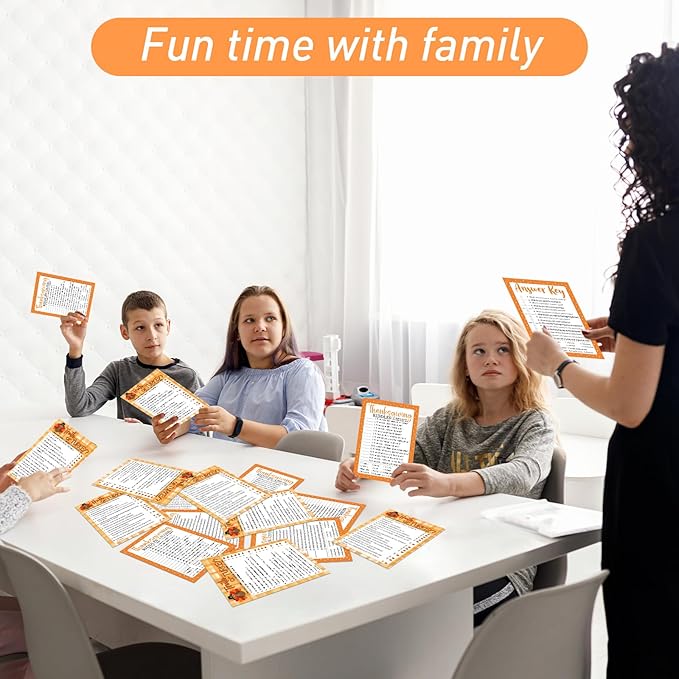 COCHIE 30 Players Thanksgiving Games for Family Party Adults Office Large Groups, Truth or Turkey Games, Autumn Riddles Game, Fall Classroom Activities with Answer Key (Thanksgiving C)