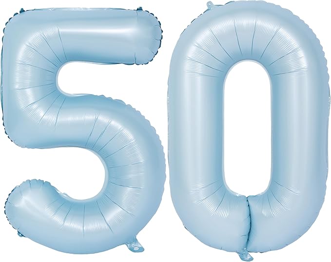 40 In Matte Blue Number Balloons Helium Foil Mylar Balloon Birthday Party banquet Decoration Digital 50