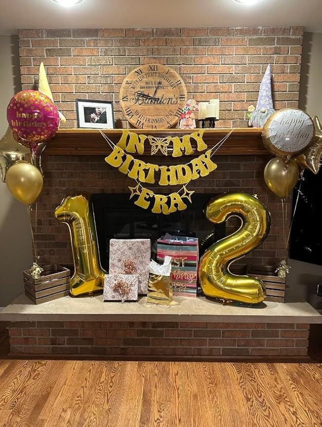 Gold 40 Inch Big Number Balloon Birthday Decoration, Number 2 Helium Balloon 12 22 23 24 26 2025 New Years Celebration, Boy Girl Baby Anniversary Party Graduations Supplies Decorations